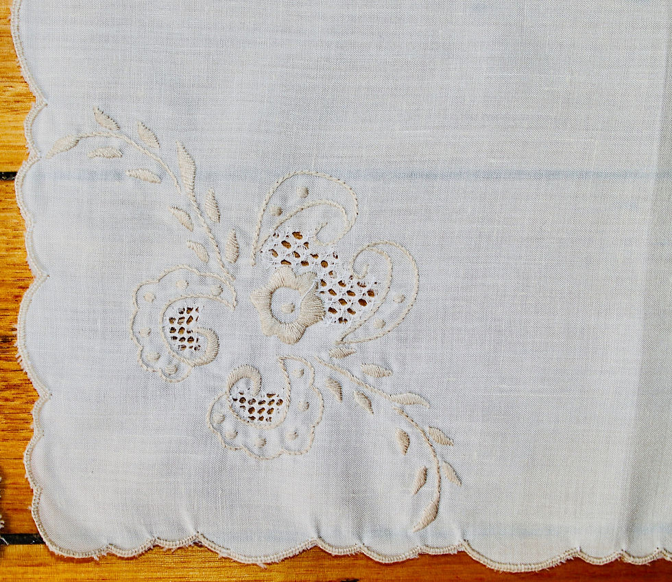 縮圖：Preloved Set of two napkins, Floral serviettes, Floral napkins