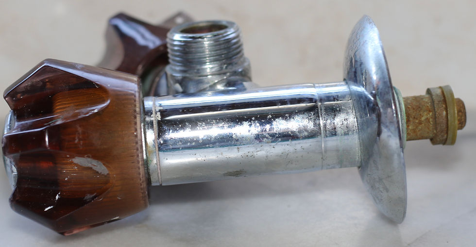 Thumbnail: Preloved Pair of vintage faucet taps or valves, Laundry Tub Taps