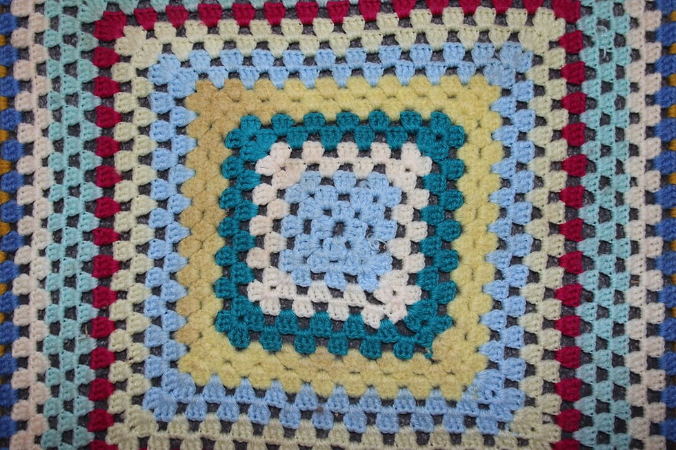 Thumbnail: Preloved Handmade Crochet Knee Rug, Granny Blanket