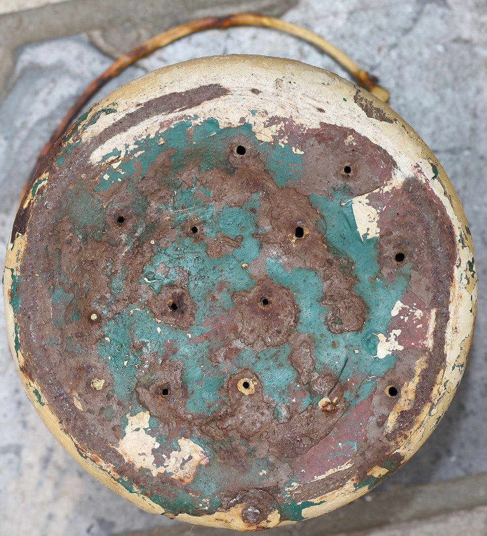 縮圖：Preloved  Shabby Chic Enamelware Planter, Rustic Enamelware Strainer