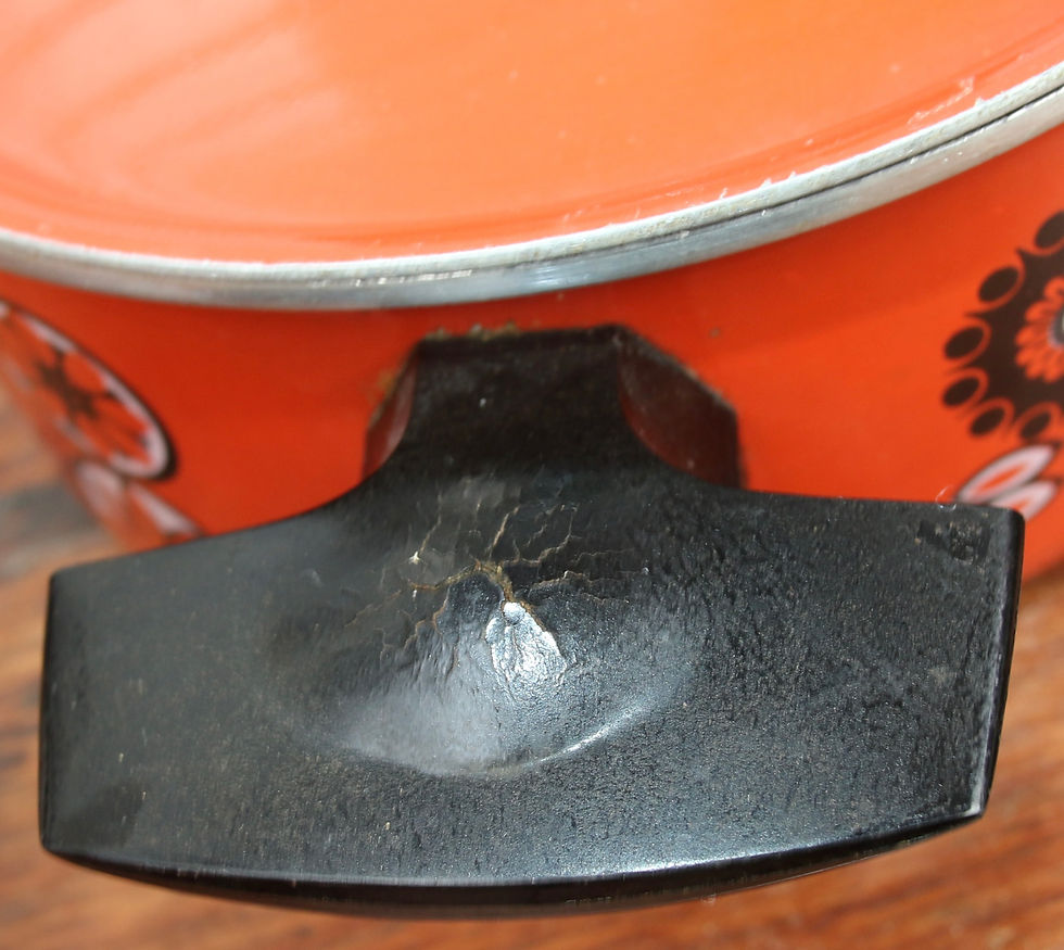 縮圖：Preloved Vintage Floral Enamelware Casserole Dish, Easipans Enamelware Pot