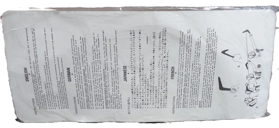 Miniature : Preloved Genuine Australian Throwing Boomerang in original packaging , Returning