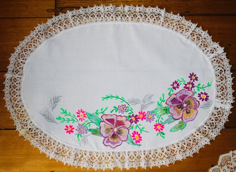 縮圖：Preloved Set of three floral Doilies
