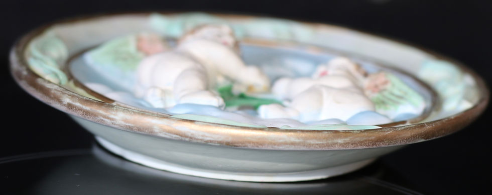 Thumbnail: Preloved Ceramic Cherub Display Plate, Cherub Wall Plate