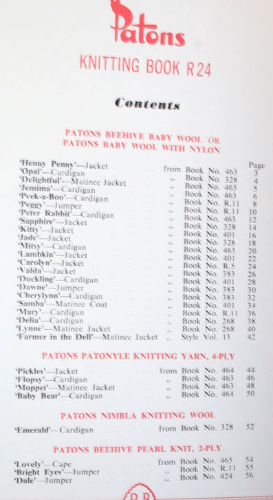 Миниатюра: Preloved Patons Knitting Book No.R.24 Favourite Designs for Babies Reprinted