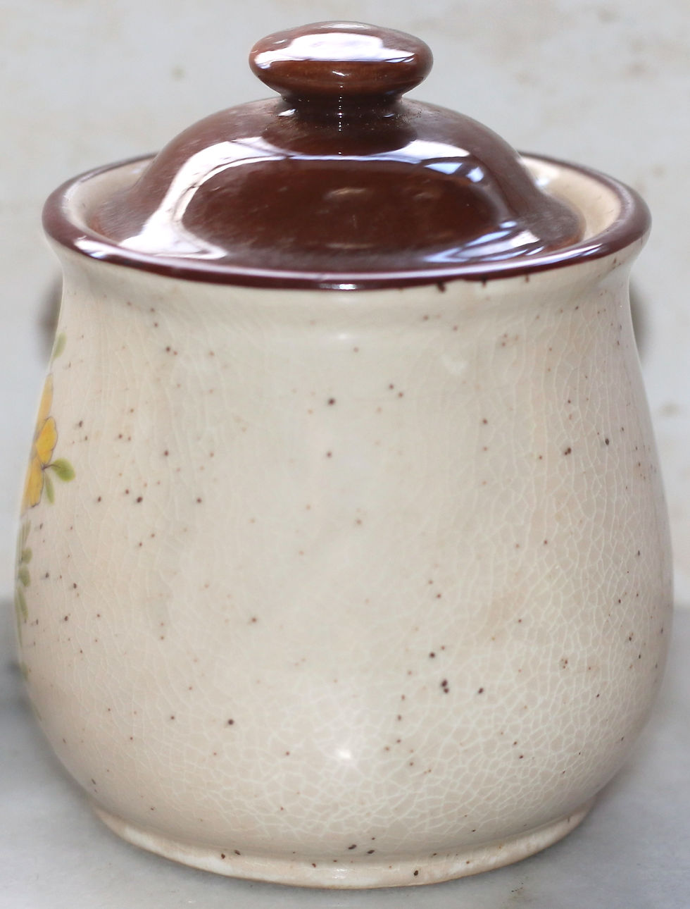 Miniature : Preloved Vintage floral sugar bowl, ceramic sugar container