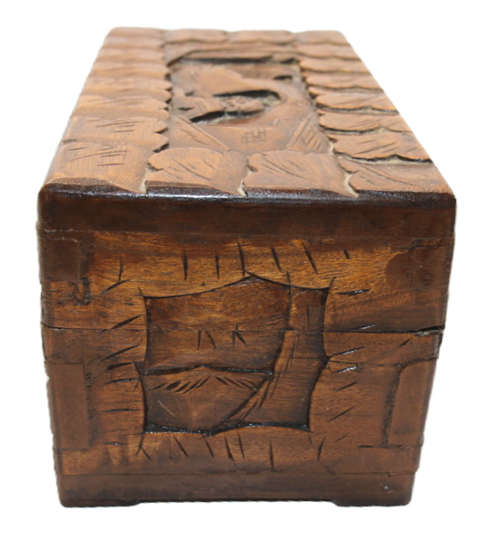 Thumbnail: Preloved Wooden Box, Carved Box
