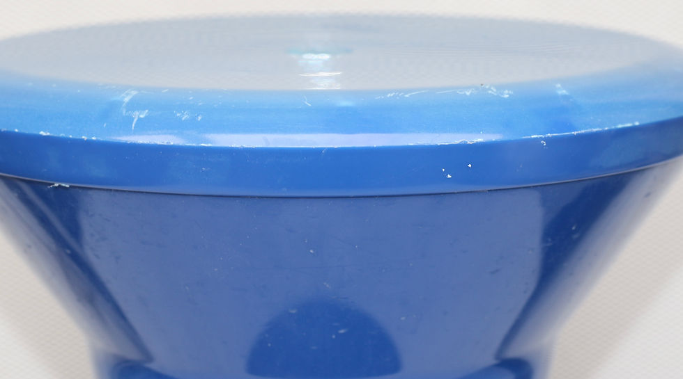 Thumbnail: Preloved vintage blue Caroma Utility Stool, Vintage Plastic Bathroom Stool