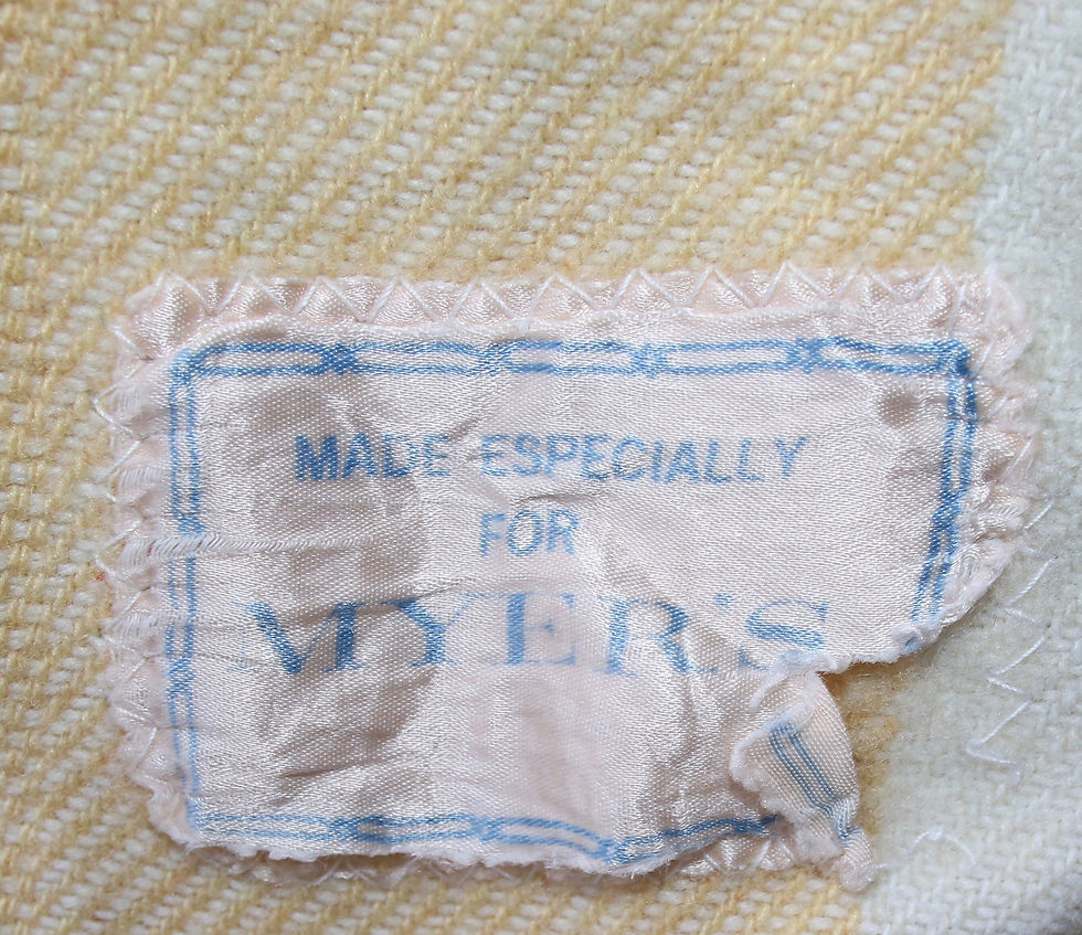 Miniature : Vintage Made for Myer wool blanket with label, Weighted Blanket, Myer Blanket