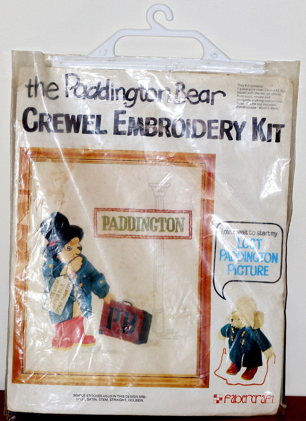Preloved The Paddington Bear Crewel Embroidery Kit
