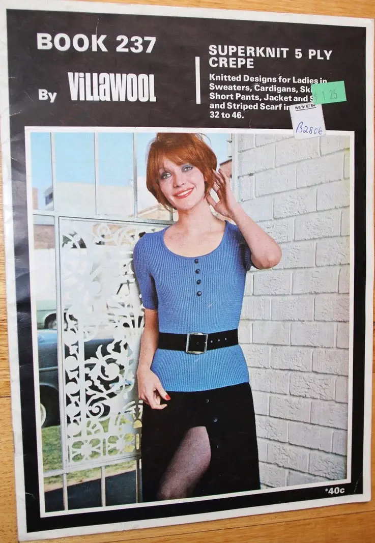 Villawool Book 237, Knitted Designs for Ladies. OOP patterns.