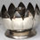 縮圖：Preloved Vintage silver-coloured lotus flower candle holder.