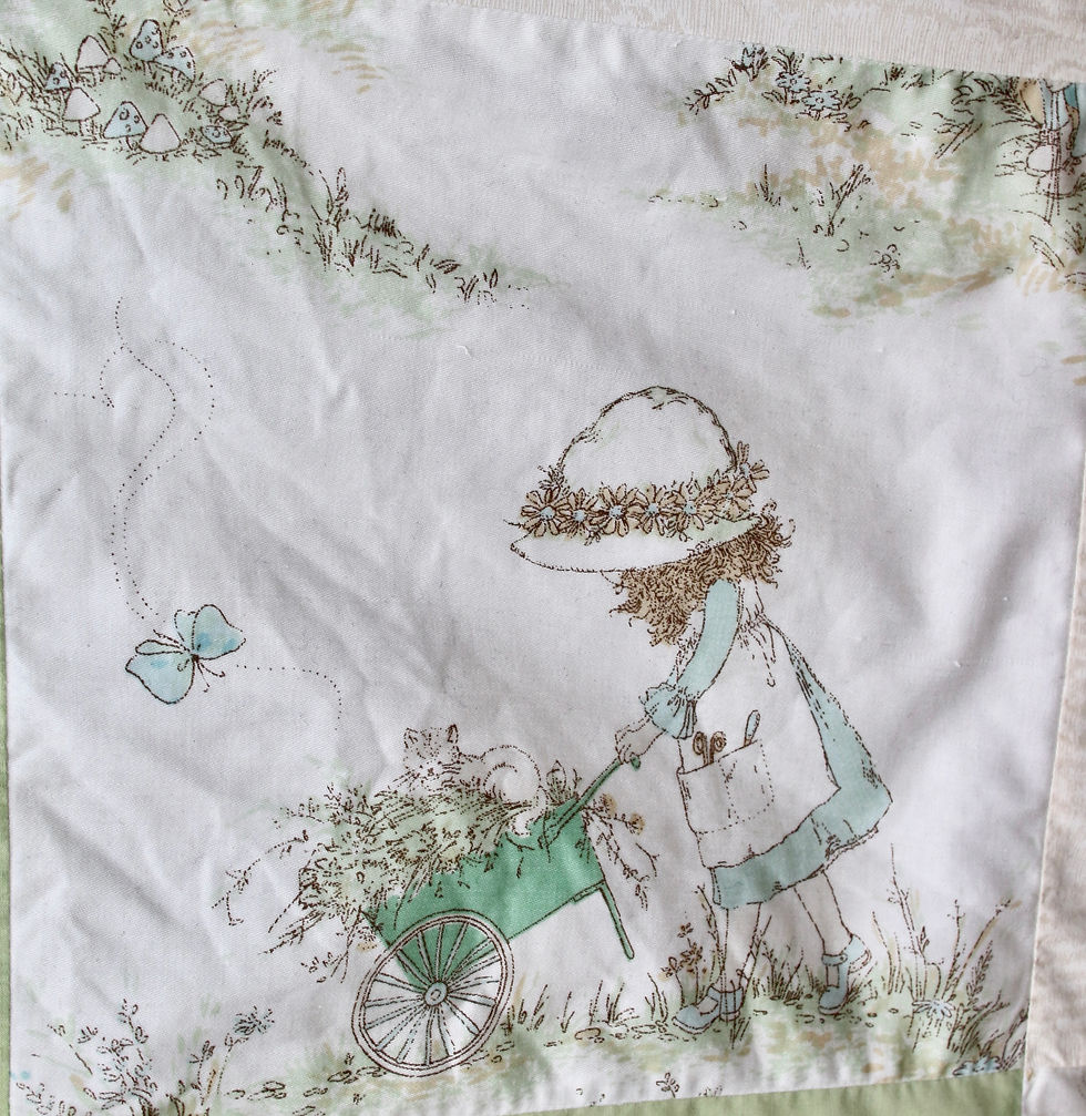 Miniature : Preloved Single Patchwork Girl in a Field Quilt Cover,Child's Doona Cover