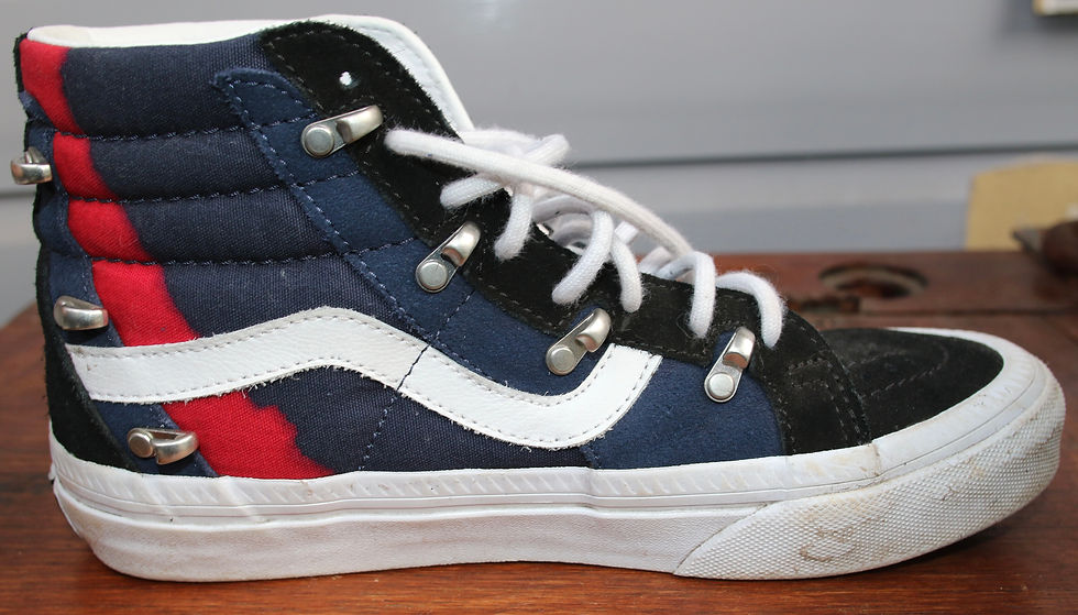 Miniaturbild: Preloved Vans Sk8-Hi Echo DX Fusion Dress Blues/Red Sneakers High-Top Shoes 2022