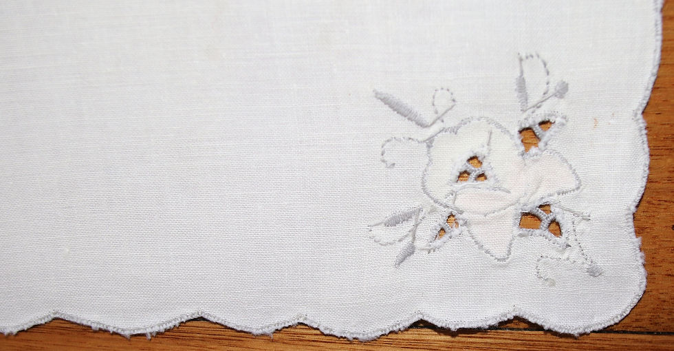 Thumbnail: Preloved Set of six cotton floral napkins