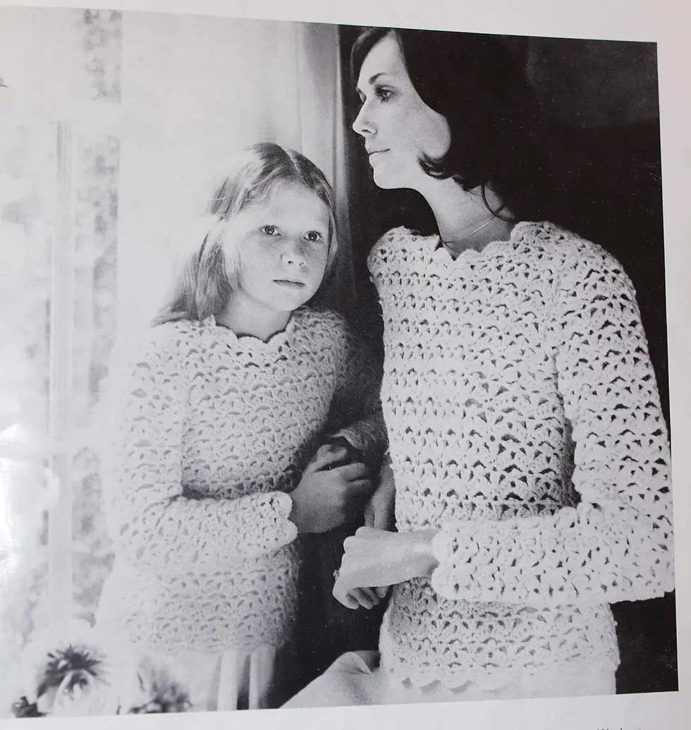 縮圖：Vintage Patons 985 Mother,daughter delights in crochet.  OOP pattern