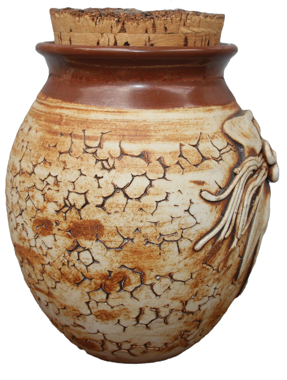 Μικρογραφία: Preloved Vintage Wartook Pottery Tea Handcrafted Canister Jar Cork Stopper