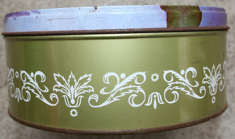 Thumbnail: Preloved Vintage Sunshine Biscuits Floral Tin, Vintage Flower Tin