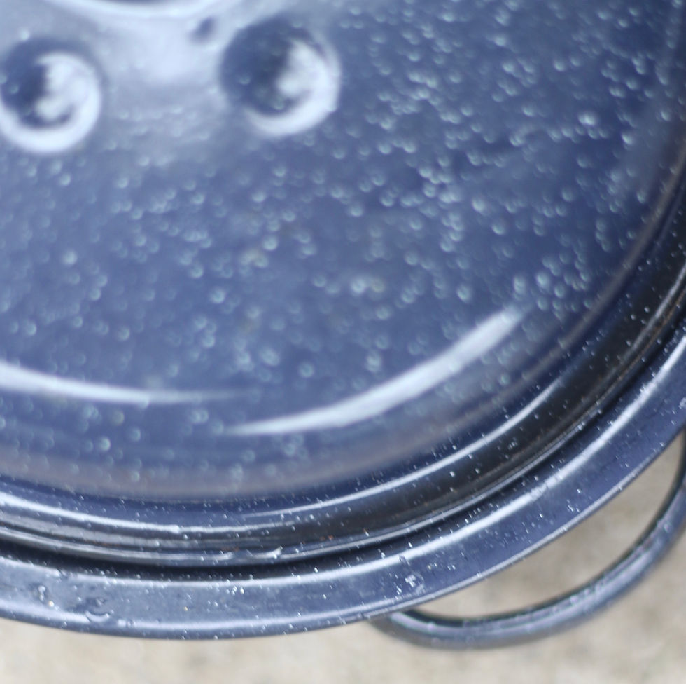 Miniatura: Preloved Enamelware roasting dish, roasting pot or casserole dish with l