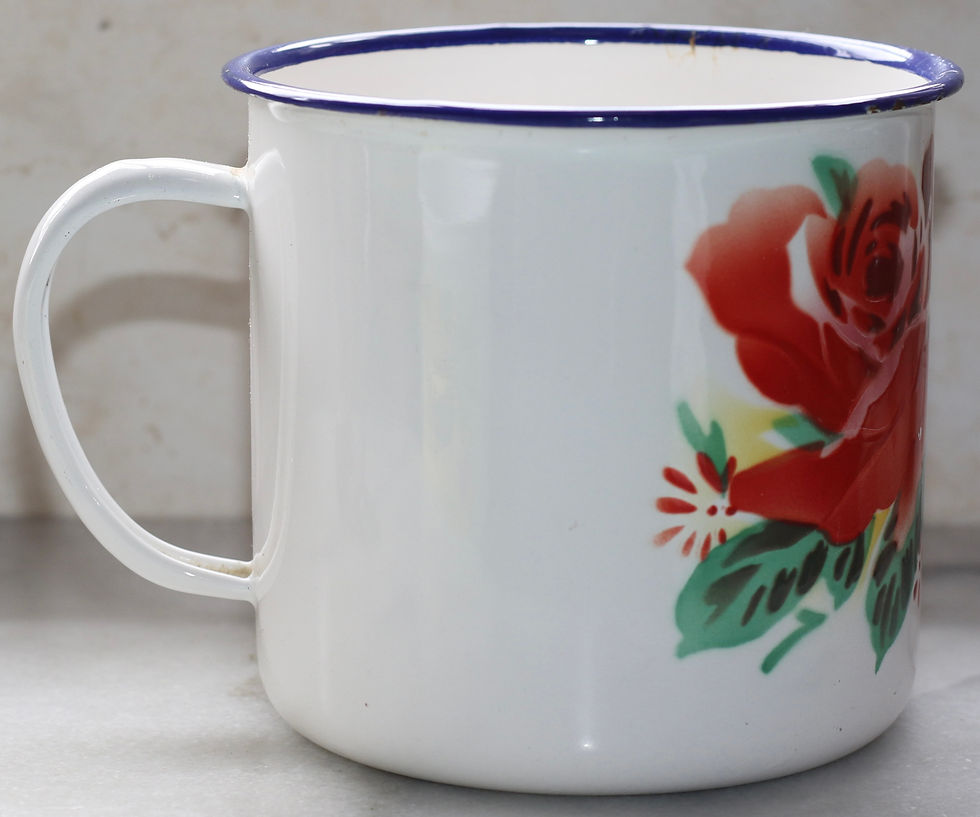 Miniatura: Preloved Floral Enamelware Mug, Floral Enamel Mug