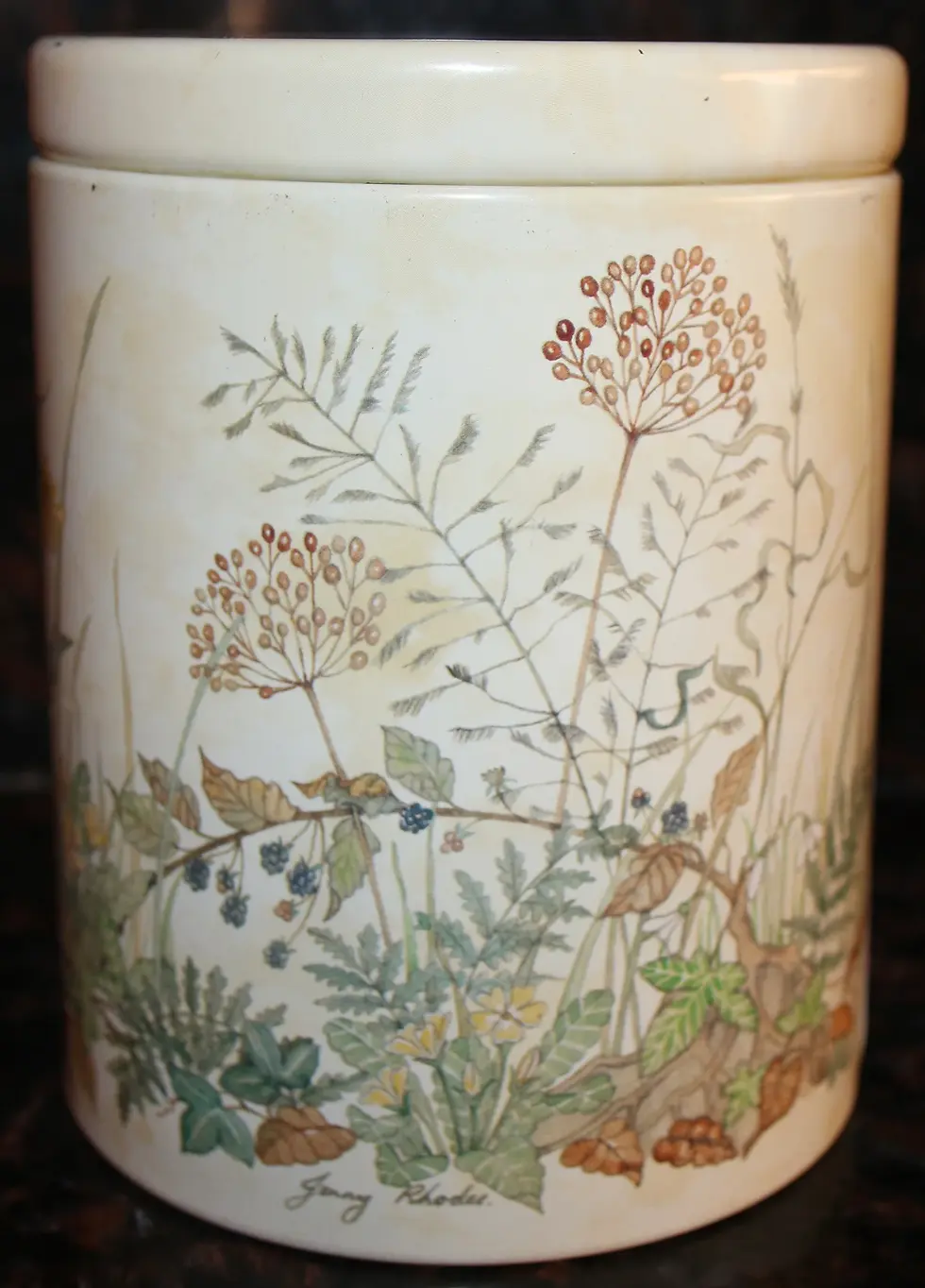 Preloved Floral Tin Canister, Vintage Flower Canister