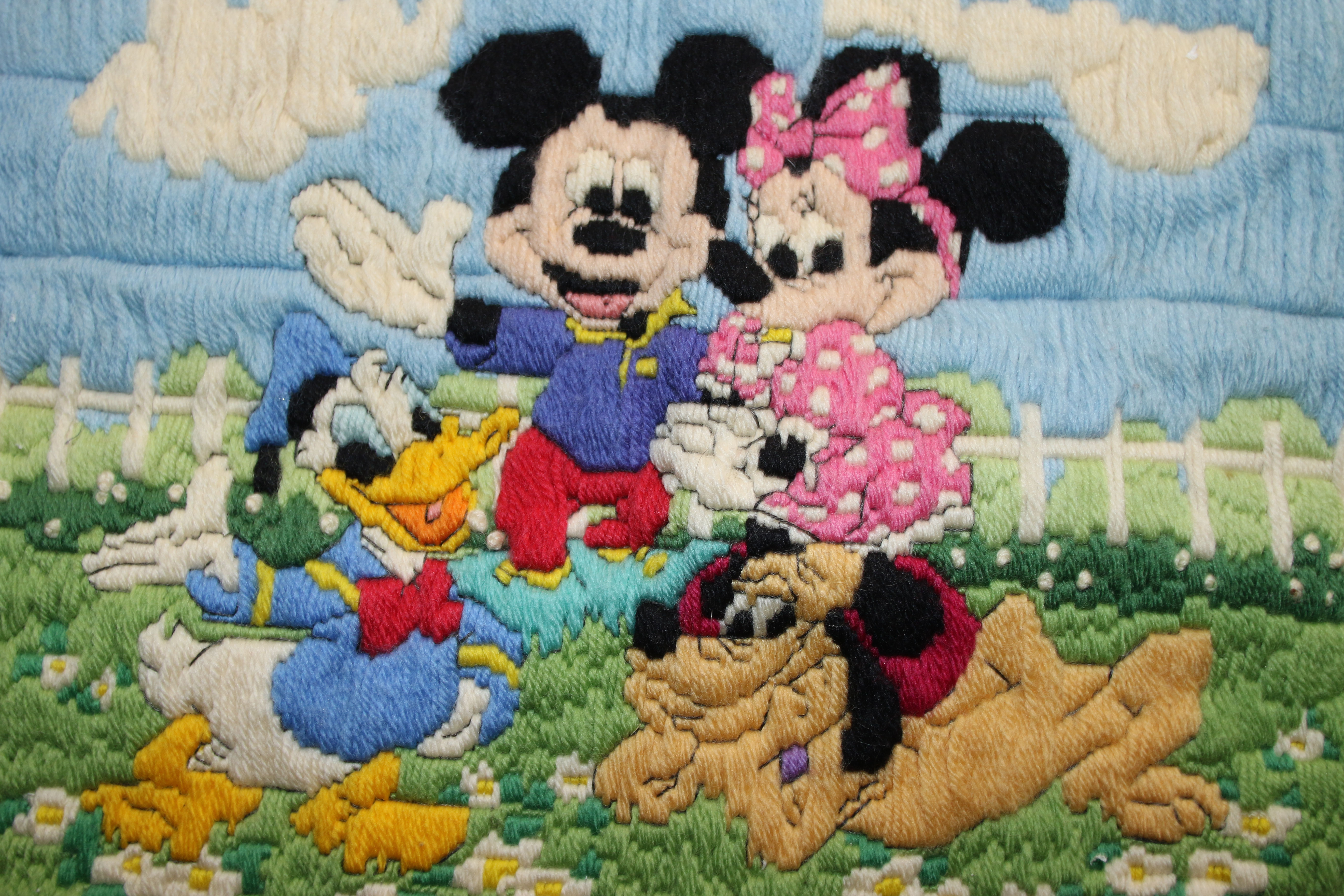 Preloved Completed Long Stitch Mickey Mouse and Friends Disney