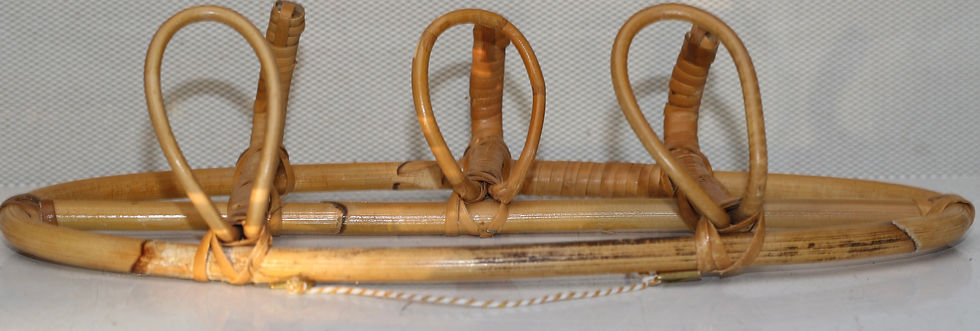 Thumbnail: Preloved Vintage wicker wall coat rack, vintage rattan wall rack