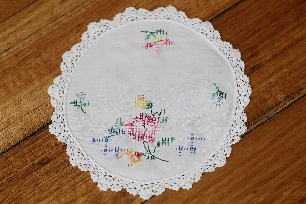 縮圖：Preloved Embroidered Floral Doily