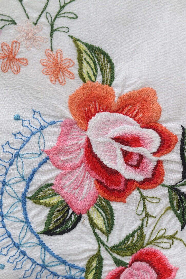 Miniatura: Vintage Embroidered pillowcase with ruffled edges