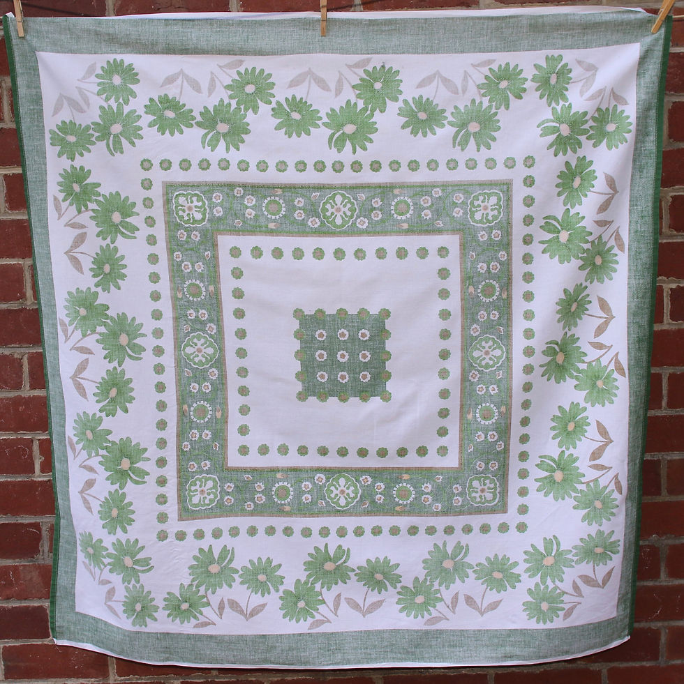 Miniatura: Preloved Square Tablecloth, Floral Tablecloth, Flower Tablecloth