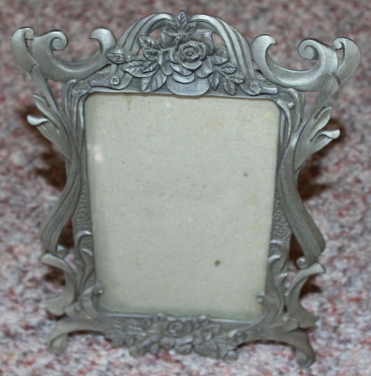 Thumbnail: Preloved Sun Pewter Frame, Floral Frame, Flower Picture Frame