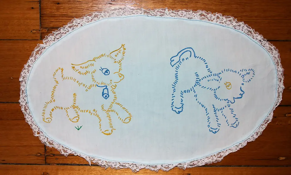 縮圖：Preloved baby animal Centrepiece tablemat