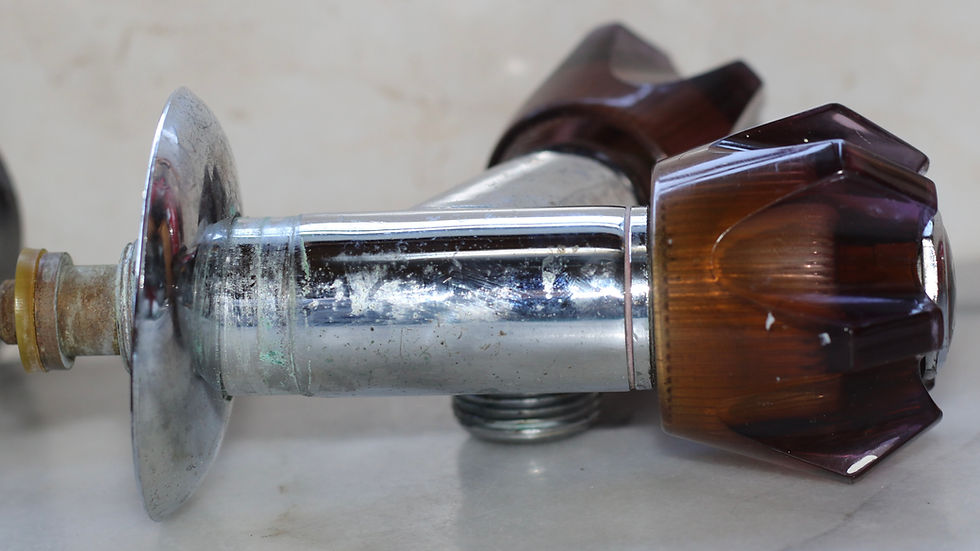 Thumbnail: Preloved Pair of vintage faucet taps or valves, Laundry Tub Taps