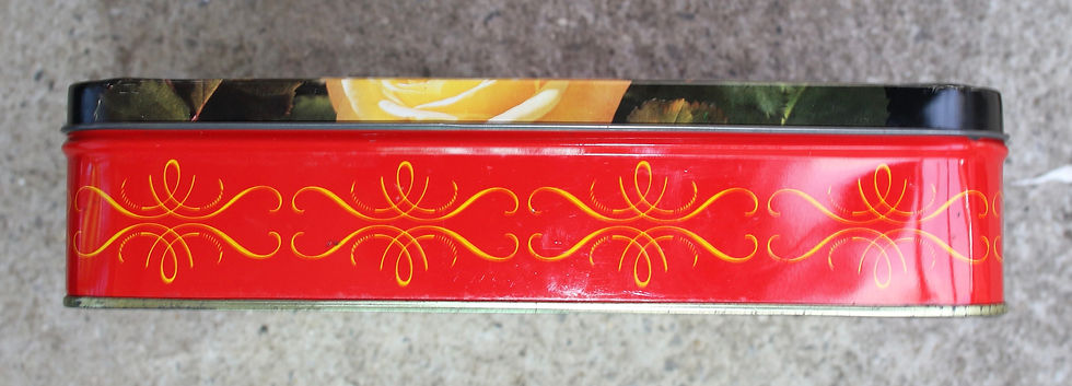 Miniatura: Preloved Vintage Regency Floral Tin, Vintage Roses Biscuit Tin
