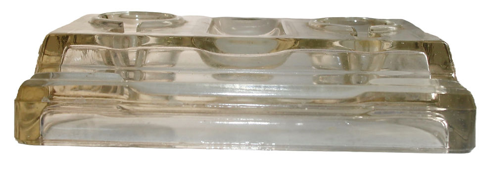 Thumbnail: Preloved Vintage glass double ink well