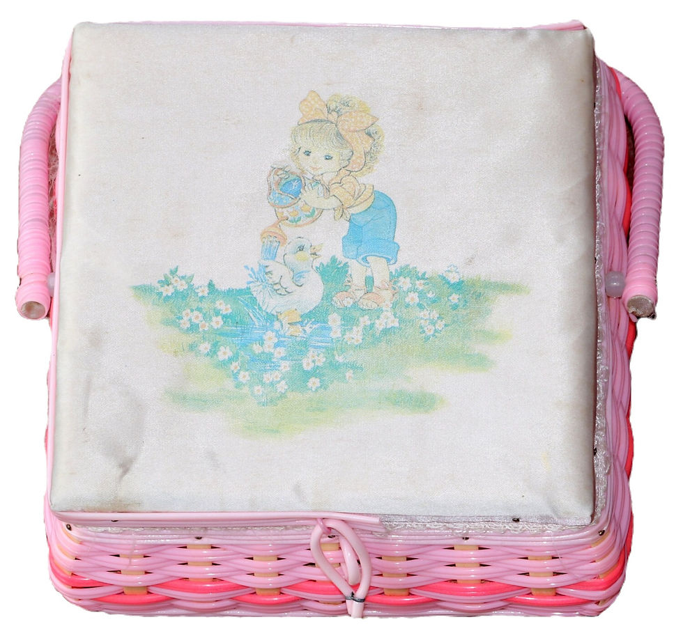 Μικρογραφία: Preloved Vintage Girl and duck Sewing Basket