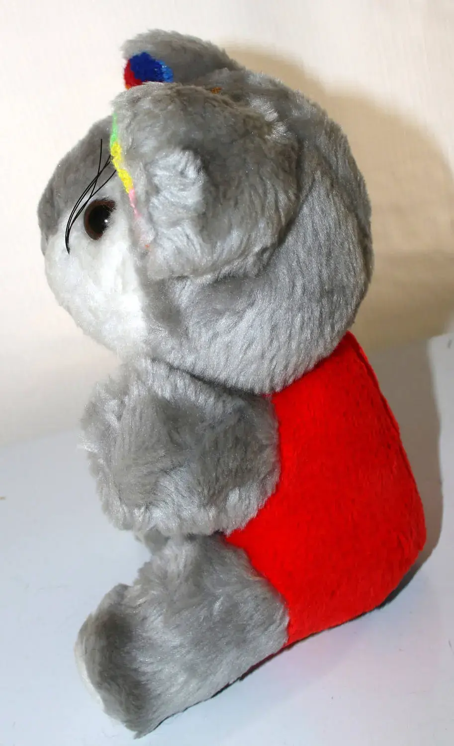 縮圖：Preloved Vintage Mouse Plush with Rainbow Terrycloth Front and Ears Toy