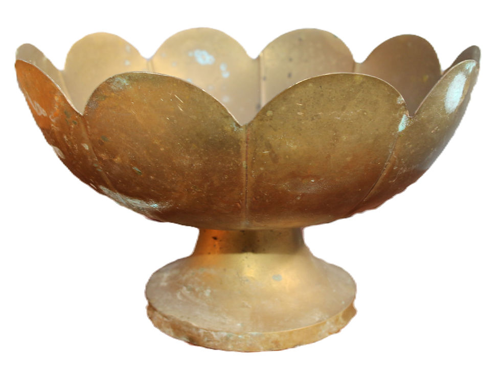 Miniatura: Preloved Brass Bowl - Brass Dish - Brass Pedestal Bowl