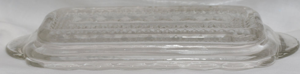 Miniatura: Preloved Vintage glass butter dish, Vintage butter box