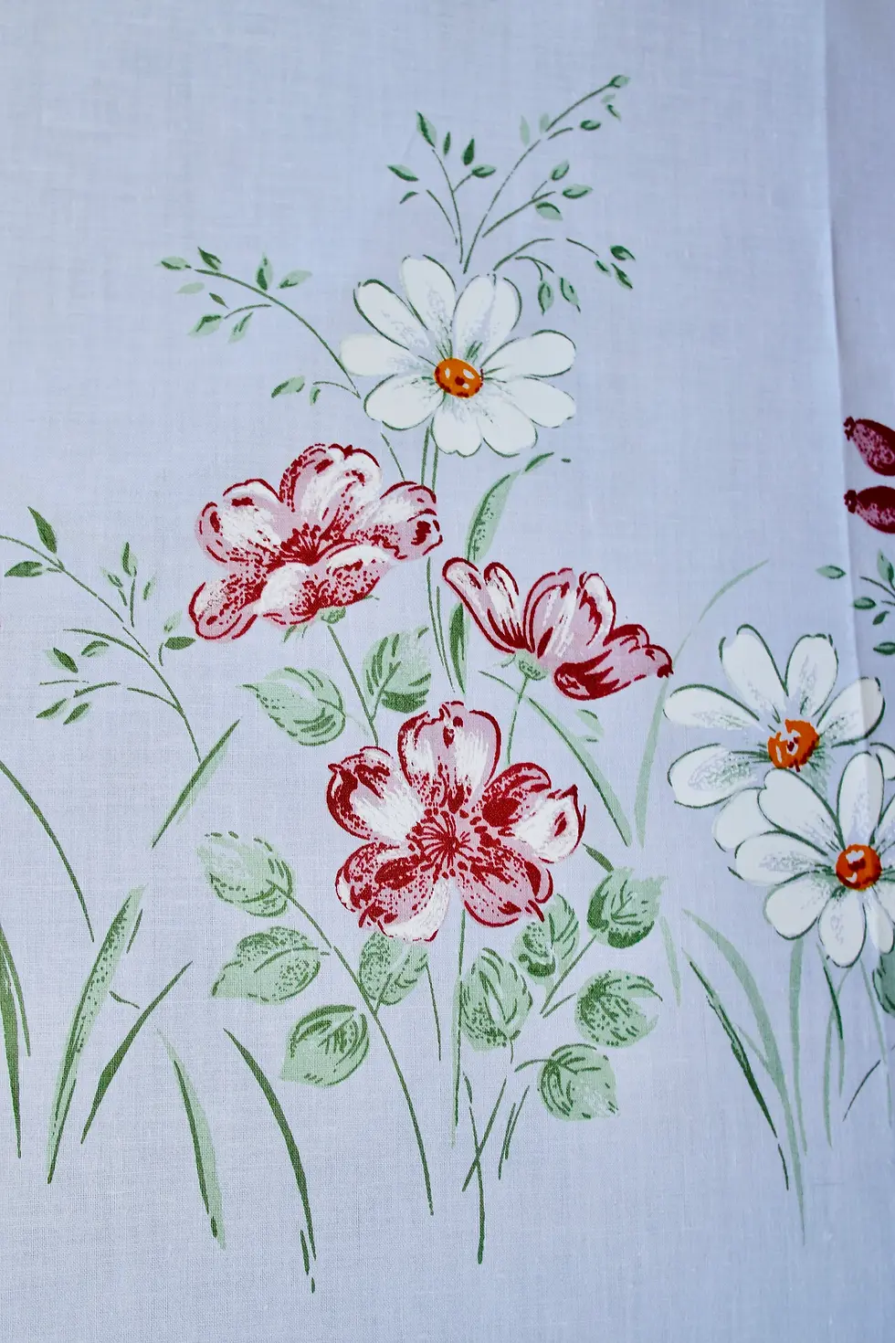 Miniatura: Preloved Printed Tablecloth, Floral Tablecloth, Flower Tablecloth