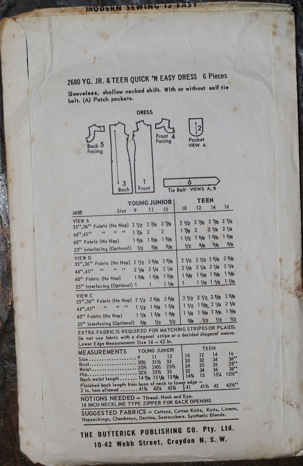Миниатюра: Preloved Butterick 2680 , a vintage Quick 'n Easy Shift Dress OOP Sewing Pattern