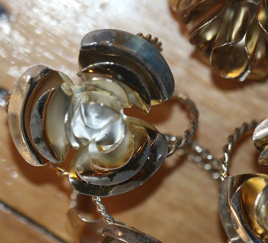 Μικρογραφία: Preloved Set Of Four Napkin Holders, Floral Serviette Holders, Napkin Rings