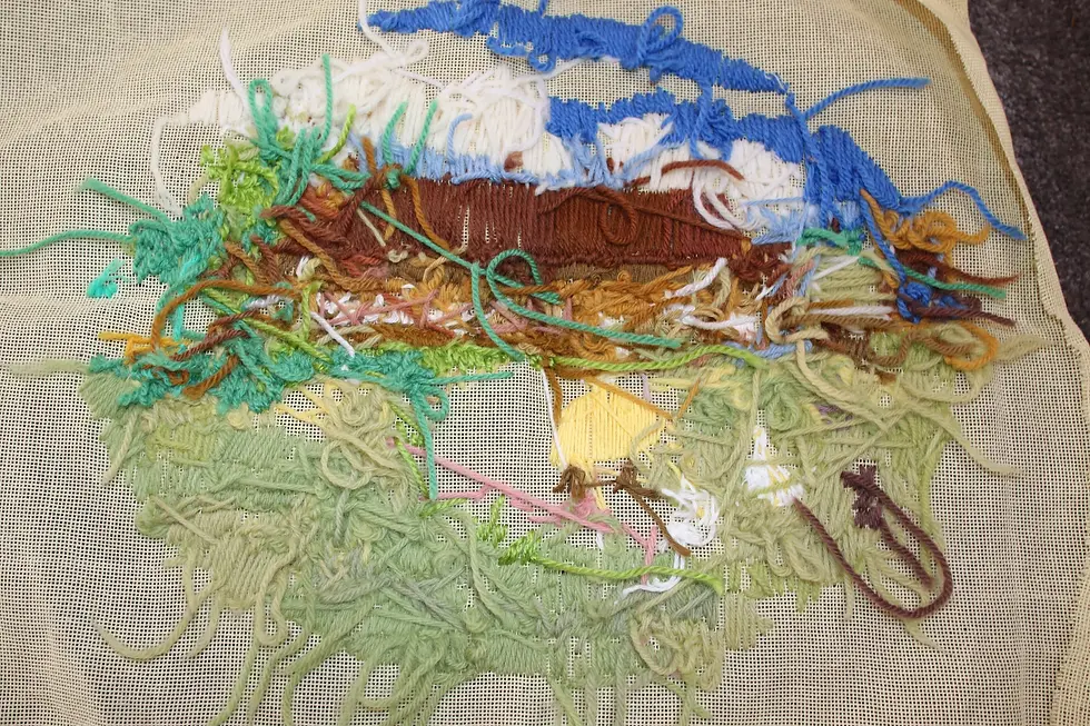 Miniatura: Long Stitch Girl with ducks, Partially Completed