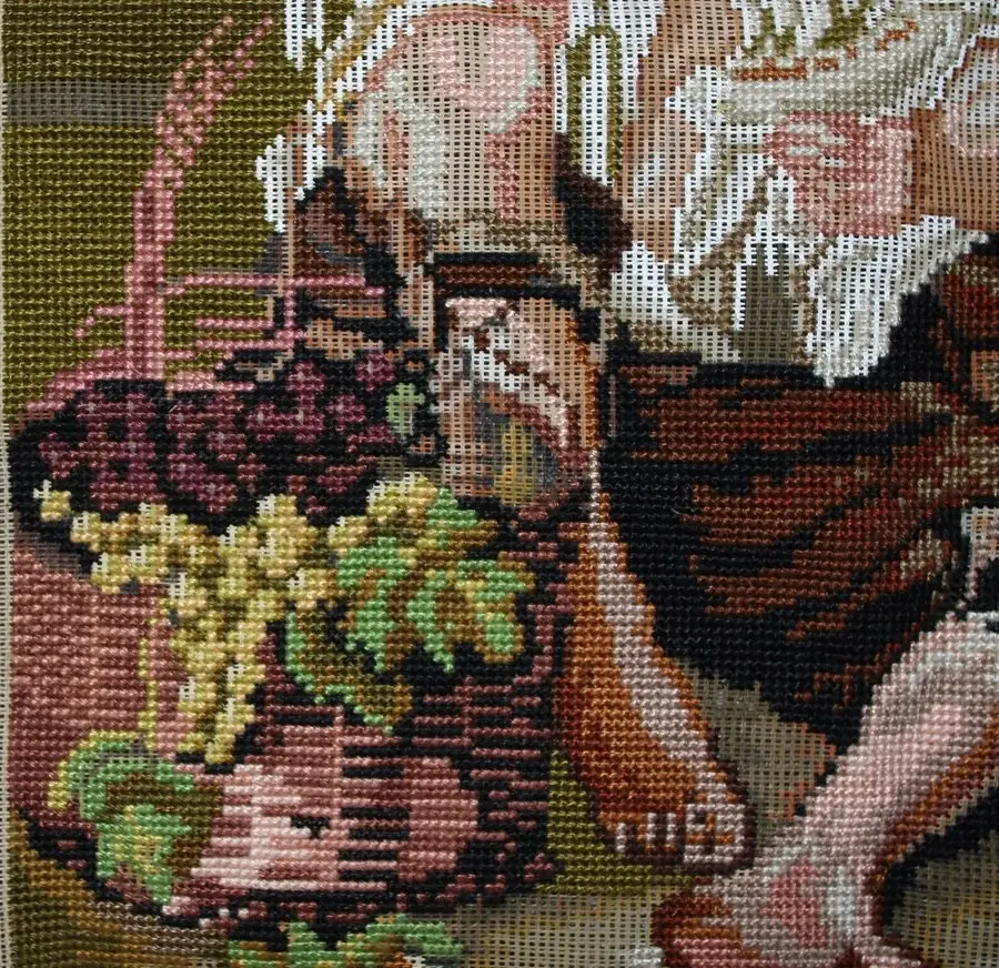 Μικρογραφία: Preloved Melonen u. Traubenesser Tapestry Canvas - 59206 - Partially Complete