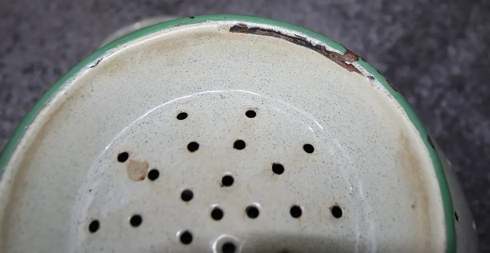 Miniature : Preloved Metal Colander, Enamelware Colander