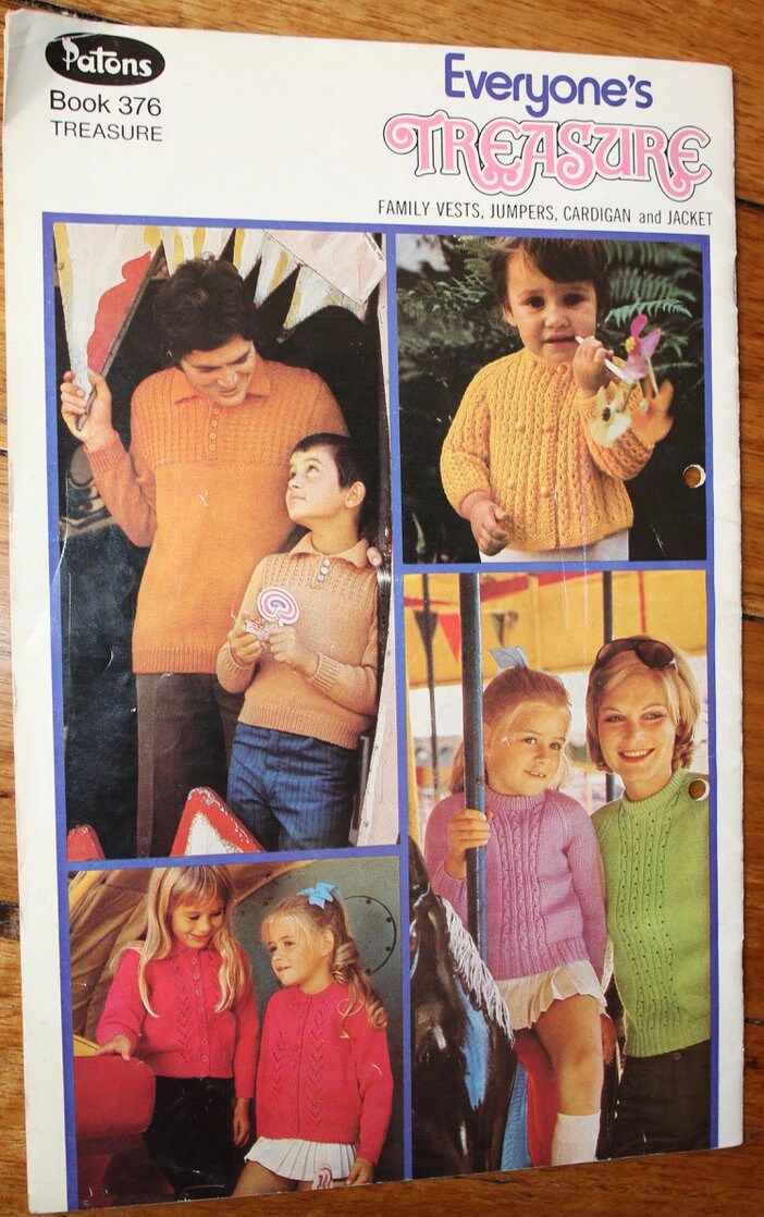 縮圖：Vintage Patons Knitting Book No. 376 - Everyone's Treasure - OOP patterns