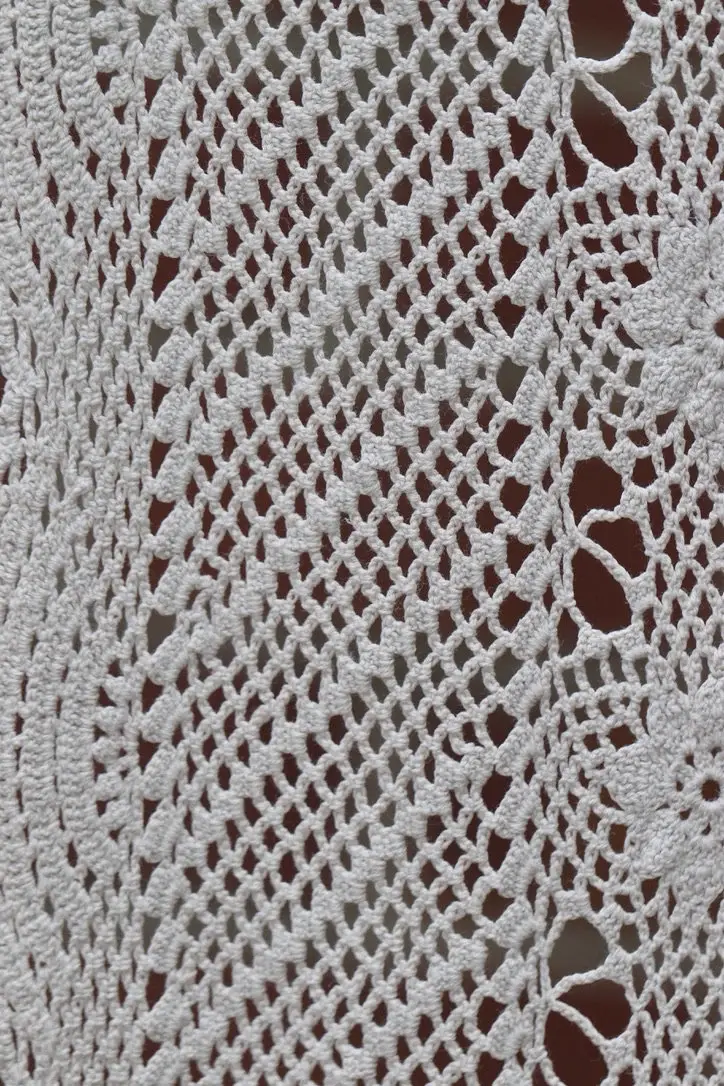 Miniatura: Preloved Crochet Lace tablecloth, Crochet Tablecloth, Rectangular Tablecloth