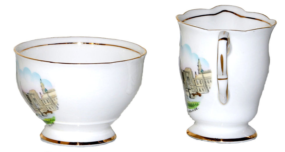 Μικρογραφία: Preloved Souvenir of King William Street, Adelaide Milk Jug and Sugar Bowl