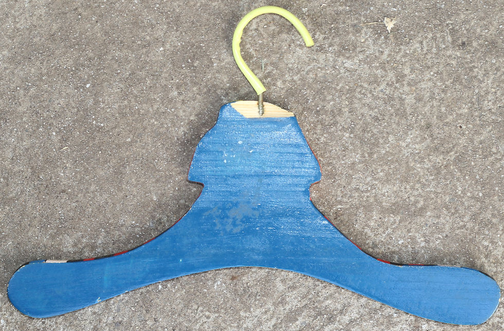 Miniaturbild: Preloved Wooden Clown Coat Hanger, Novelty Clown Hanger