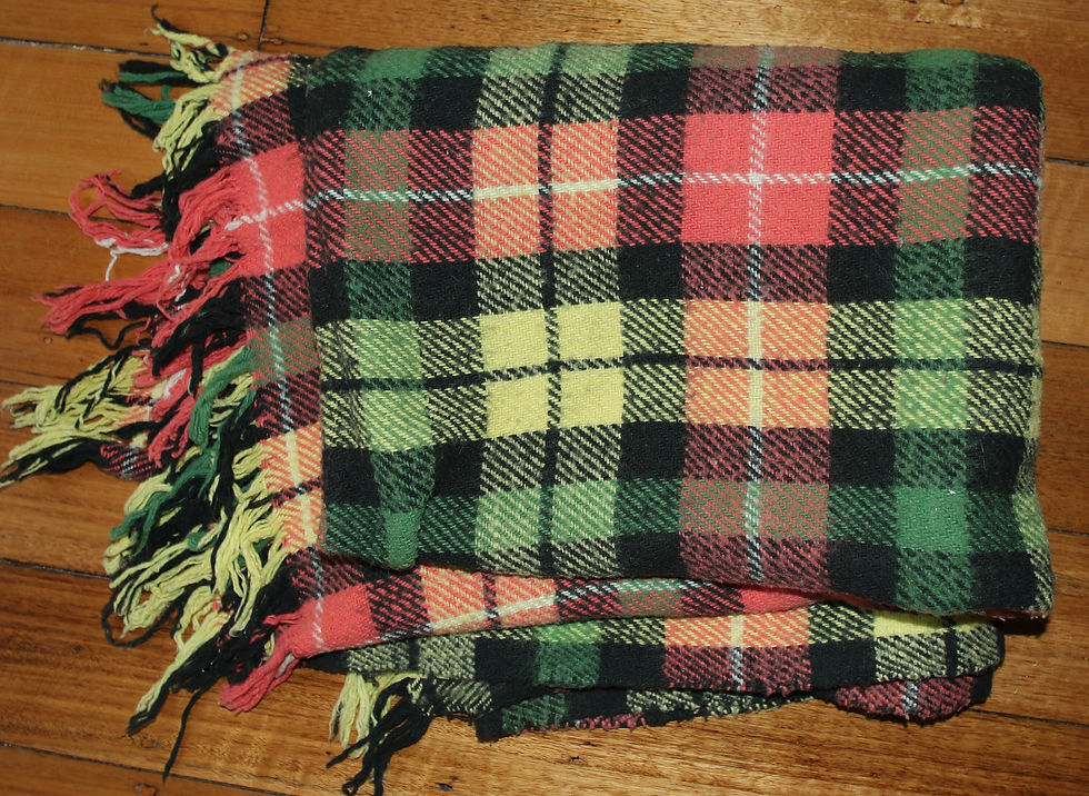 Miniaturbild: Preloved Vintage rayon viscose picnic rug or throw, Slumbertime Rug